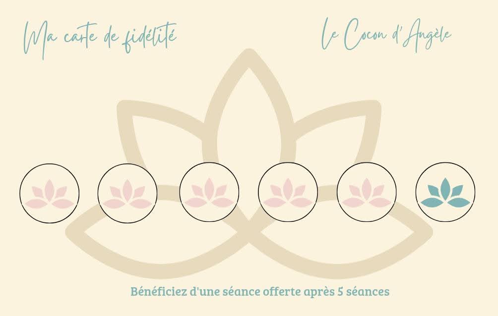 Carte de fidélité Reiki - Une séance offerte au Cocon d'Angèle